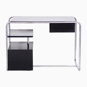 Bauhaus Black Writing Desk in Chrome-Plated Steel, Germany, 1930s
