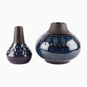 Vases en Céramique par Einar Johansen pour Søholm Stentøj, Danemark, 1960s, Set de 2