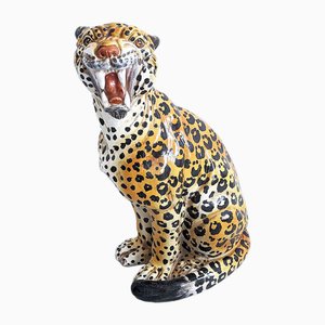 Leopardenstatue aus Keramik, 1960er