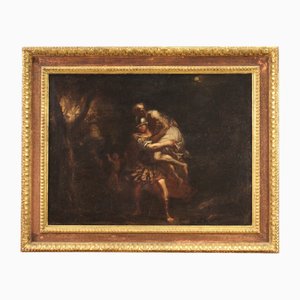 Enea, Anchise e Ascanio in fuga da Troia, 1670, olio su tela, con cornice