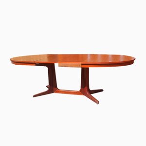 Ovaler Vintage Tisch im skandinavischen Stil mit Erweiterungen von Baumann, 1970er