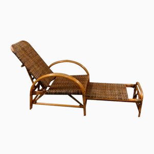 Two Tone Rattan Deck Chair, 1960s