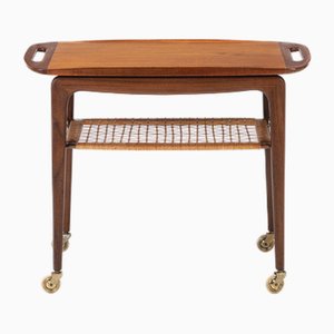 Danish Serving Trolley attributed to Johannes Andersen for CFC Silkeborg, Denmark, 1950s