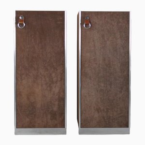 Wardrobes in Brown Suede by I4mariani for Guido Faleschini, Italy, 1960s, Set of 2
