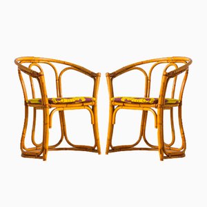Chaises en Bambou, 1960s, Set de 5