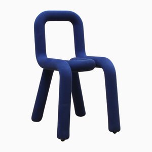 Chaise Bigote de tela azul