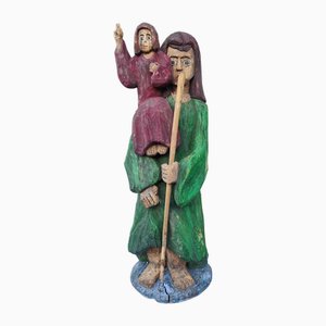 Figura di San Cristoforo in legno, anni '60-'70