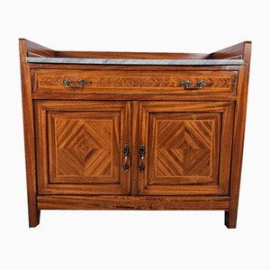 Art Nouveau Sideboard in Walnut with Marble Top, 20th Century