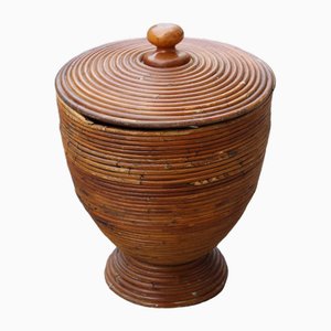 Large Vase with Bamboo Lid, Italy, 1950s