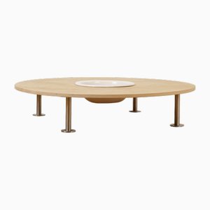 Coffee Table in Birch Plywood with Albisola Top from Micotti