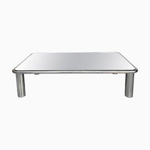 Mirrored and Steel Chromed Sesann Coffee Table by Gianfranco Frattini for Cassina, 1970s