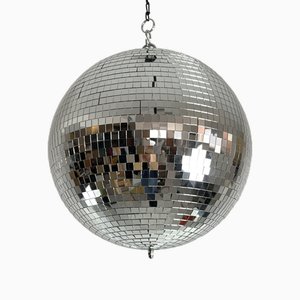 Bola de discoteca vintage de mosaico de vidrio con rotor, años 80