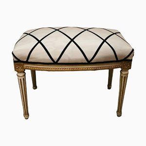 Louis XVI French Bench in Gold Leaf Wood and Dedar Fabric, 1925