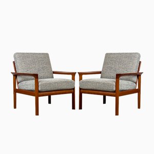 Lounge Chairs in Teak by Sven Ellekaer for Komfort, 1960s, Set of 2