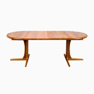 Danish Round Extendable Dining Table in Teak, 1980s