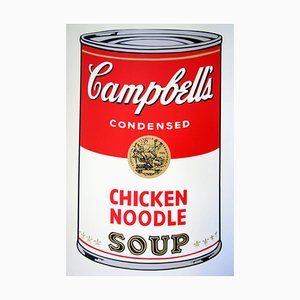 Domingo B. Por la mañana después de Andy Warhol, Sopa de fideos con pollo de Campbell, Serigrafía