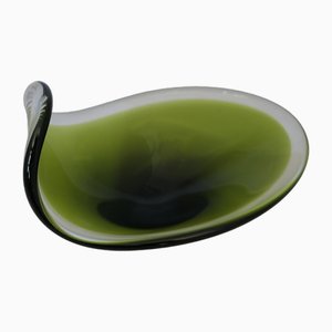 Mid-Century Swedish Art Glass Bowl by Paul Kedelv for Flygsfors, 1960s