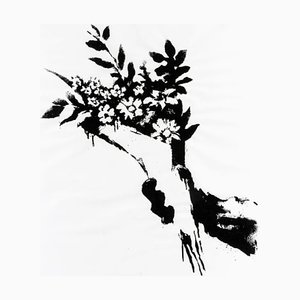Banksy, lanzador de flores GDP, 2019, Serigrafía