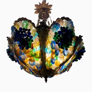 Lámpara de techo frutal veneciana de cristal de Murano, años 20