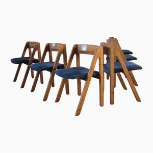 Dänischer Modell Fyrkat Chair aus Kiefernholz, Nissen & Gehl zugeschrieben, 1970er, 6er Set