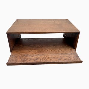 Spanish Wall Shelf in Massive Oak with a Pull-Out Shelf, 1970s