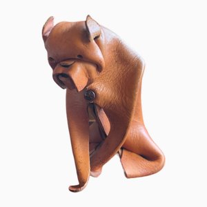 Handmade Leather Dog from Deru Wiesbaden, 1960s