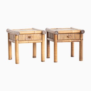 Bamboo Side Tables, 1970s, Set of 2