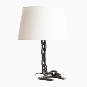 French Folk Art Chain Link Table Lamp, 1950s