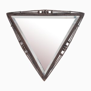 Espejo Art Déco triangular de hierro, años 30
