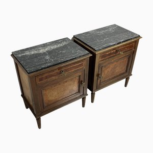 Mid-Century Italian Bedside Tables in Wood and Fine, 1960s, Set of 2