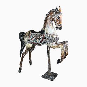 Cavallo in legno intagliato vintage