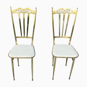 Mid-Century Italian Brass Chairs, 1960s, Set of 2