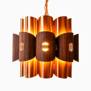 Danish Copper Pendant Lamp by Werner Schou for Coronell Elektro, 1960s