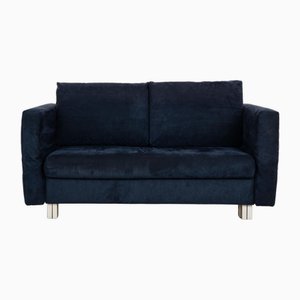 Malou Fabric Two-Seater Sofa in Dark Blue from Franz Fertig