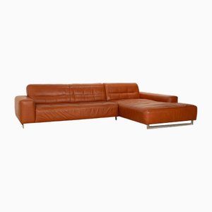Leather Corner Sofa in Brown from Willi Schillig William
