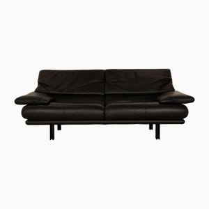 Leather Two Seater Black Sofa by Paolo Piva for B&b Italia / C&b Italia