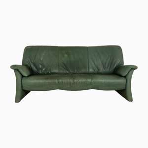Sofá de tres plazas de cuero verde de Koinor