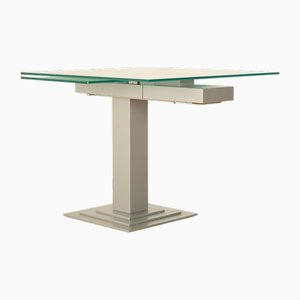 Bacher Glass Dining Table in Silver