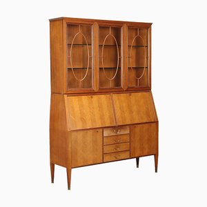 Vintage Display Cabinet in Exotic Wood & Brass, Italy, 1950s