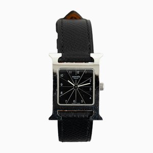 Quartz Stainless Steel and Leather Watch from Hermès