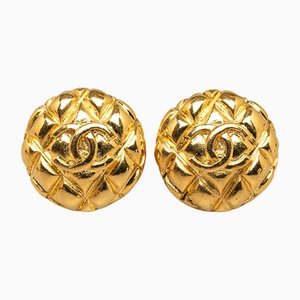 CC Quilted Clip-On Earrings from Chanel, Set of 2