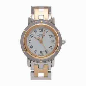 Ladies SS Watch with Quartz White Dial from Hermes