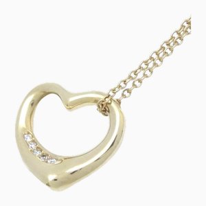 Yellow Gold Heart Diamond Elsa Peretti Necklace from Tiffany & Co.