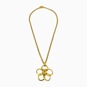 Collana con ciondolo a forma di fiore in oro di Chanel