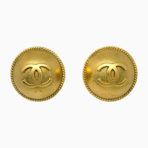 Goldene Ohrclips mit Knöpfen von Chanel, 2 . Set