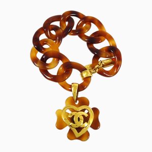 Heart Clover Chain Bracelet in Brown from Chanel
