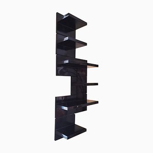 Black Plastic Shelves attributed to Marcello Siard for Kartell, Italy, 1970s, Set of 6