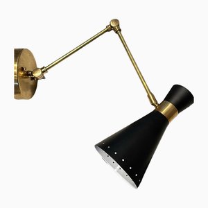 Black Wall Lamp in the style of Stilnovo