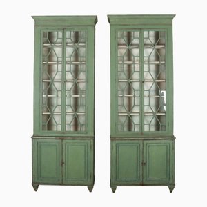 Narrow Painted Bookcases, Set of 2