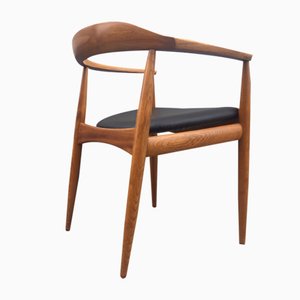 Fauteuil Mid-Century en Orme par Illum Wikkelsø pour Niels Eilersen, Danemark, 1950s